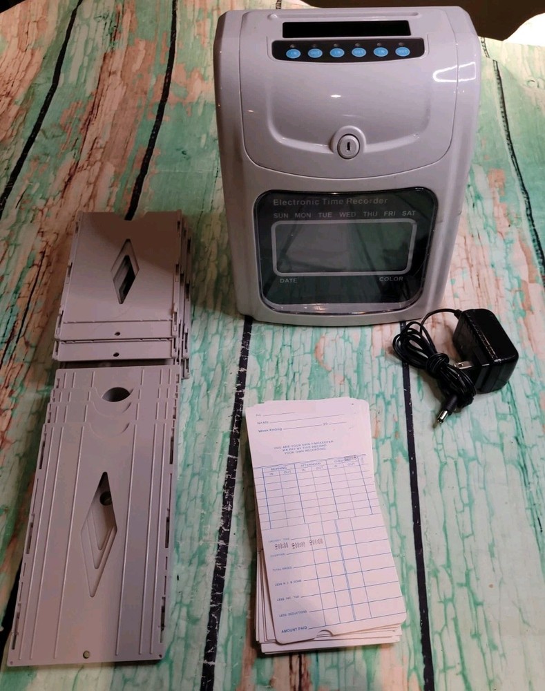 Time Recording Electronic Clock Time Clock Equipment- With Timecards Missing Key