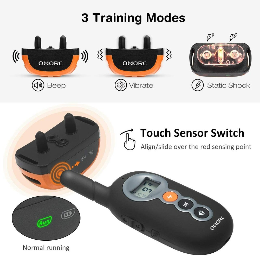 PREMIUM Dog Training Bark Collar w Remote 3 Training Modes Beep Shock Vibration