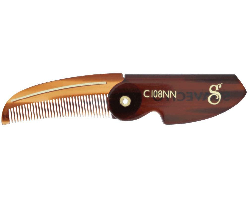 Suavecito Deluxe Folding Mustache Comb - Amber