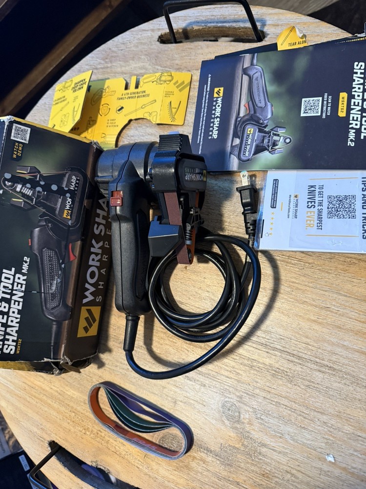 Work Sharp Knife and Tool Sharpener with extra replacement belts (WSKTS2)