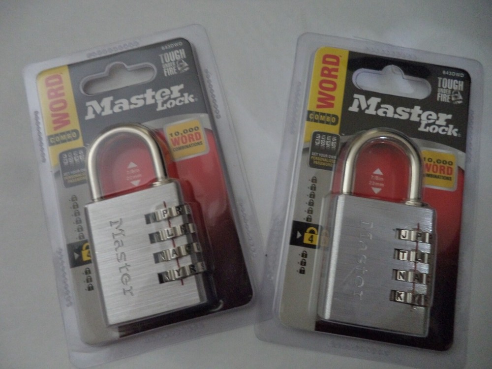 2 Master Lock 1-9/16in. Wide - Word Combination Padlock 643DWD
