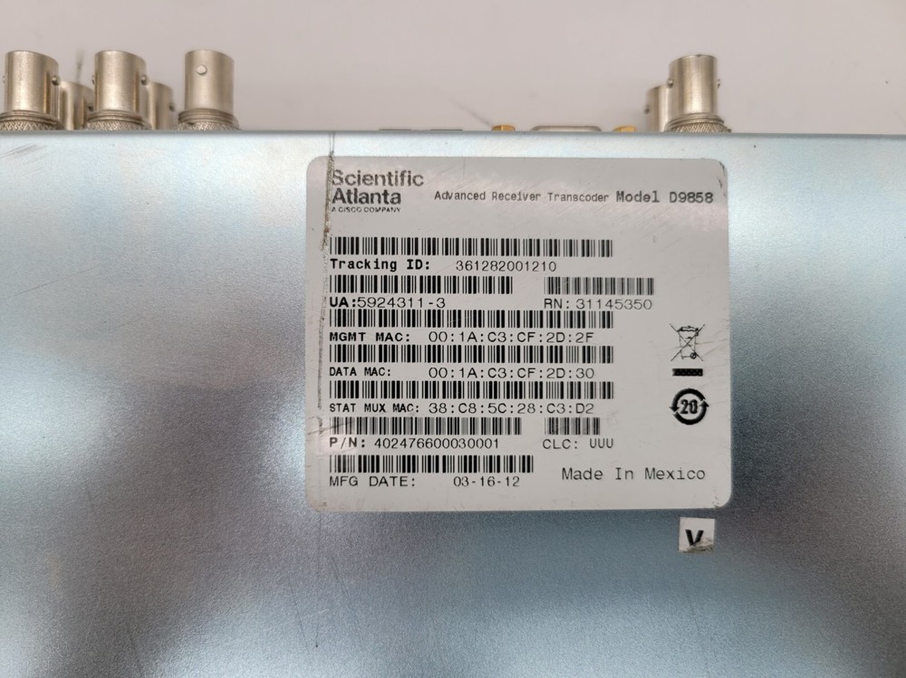 Cisco Scientific Atlanta advanced receiver transcoder D9858