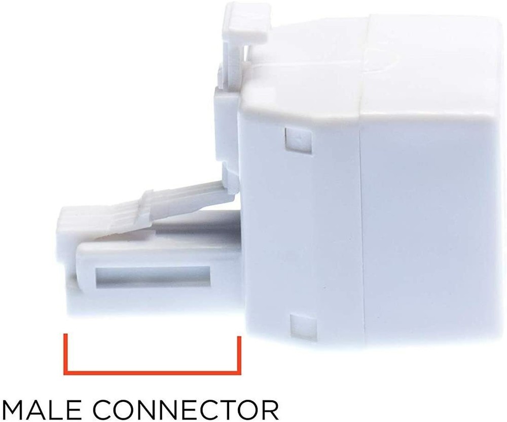 Duplex Modular Phone Wall Jack Adapter (WHITE) RJ11 - Splitter | Two Pack