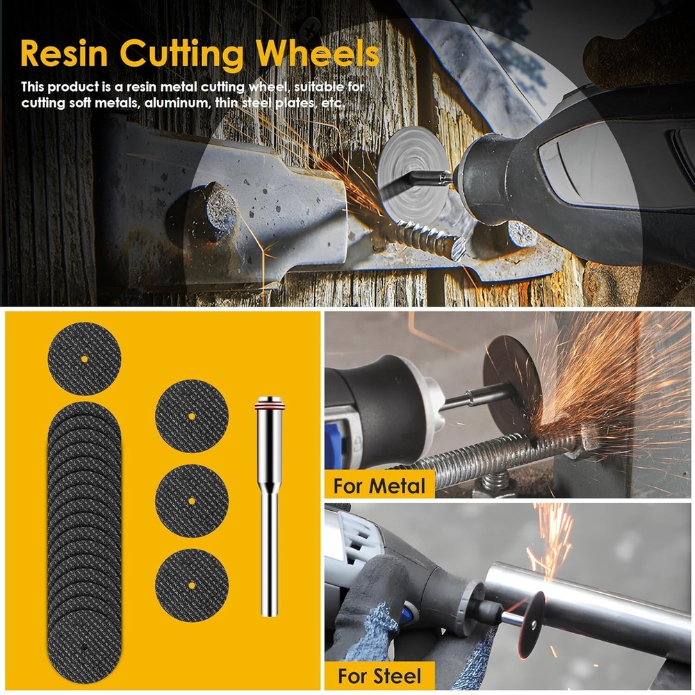 Comprehensive 44-Piece Cutting Wheel Set for Rotary Tools, Includes Screwdrivers
