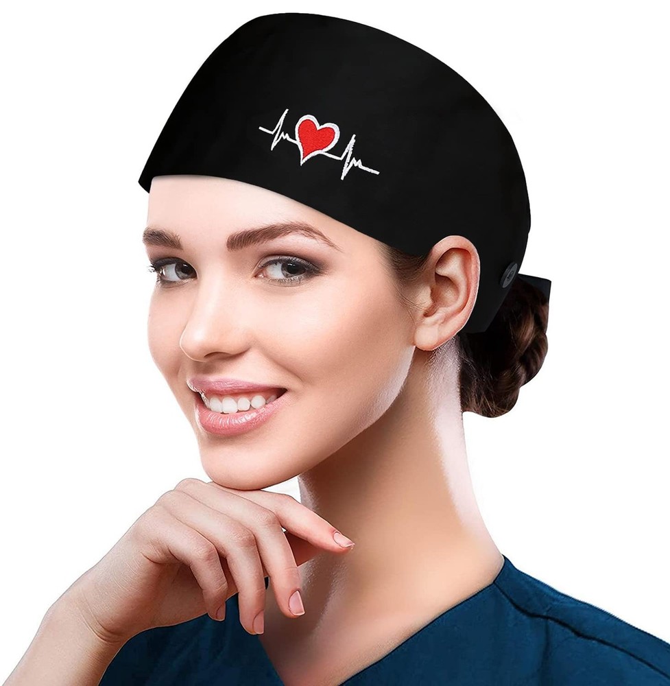 Fesciory Adjustable Working Caps with Button & Sweatband, Elastic Bandage Tie...