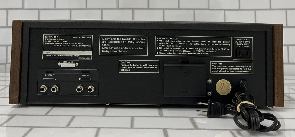 SHARP RT-3388A COMPUTER CONTROLLED CASSETTE DECK PLAYER *AS IS *SEE DESCRIPTION