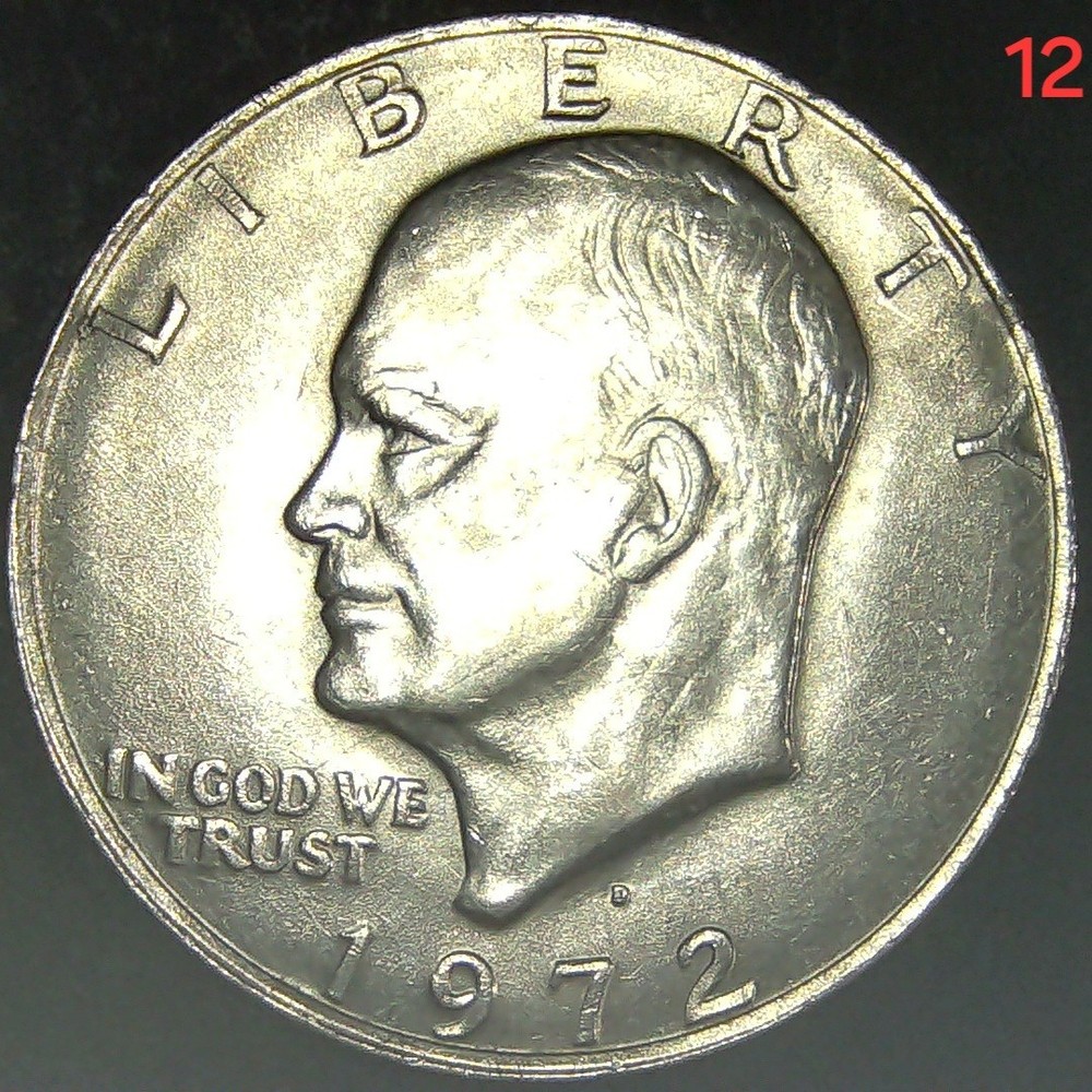 💥💥1972 D ERROR "Ike" Eisenhower $1 Almost Uncirculated