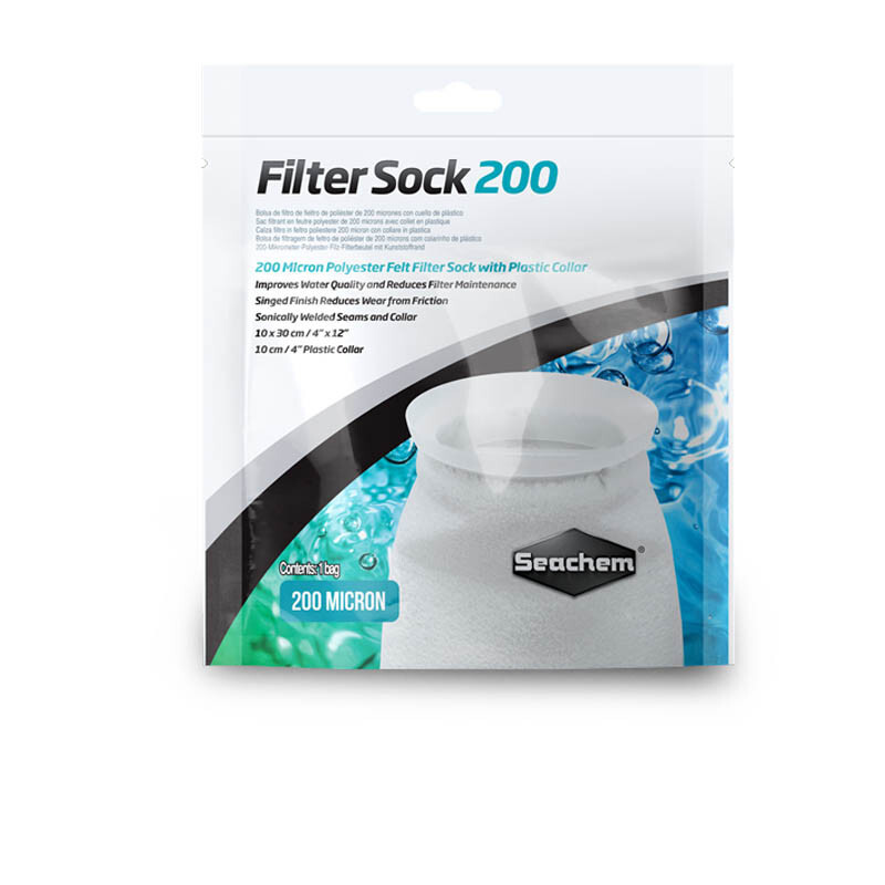 Filter Sock 200 Micron Welded (4" x 12") - Seachem