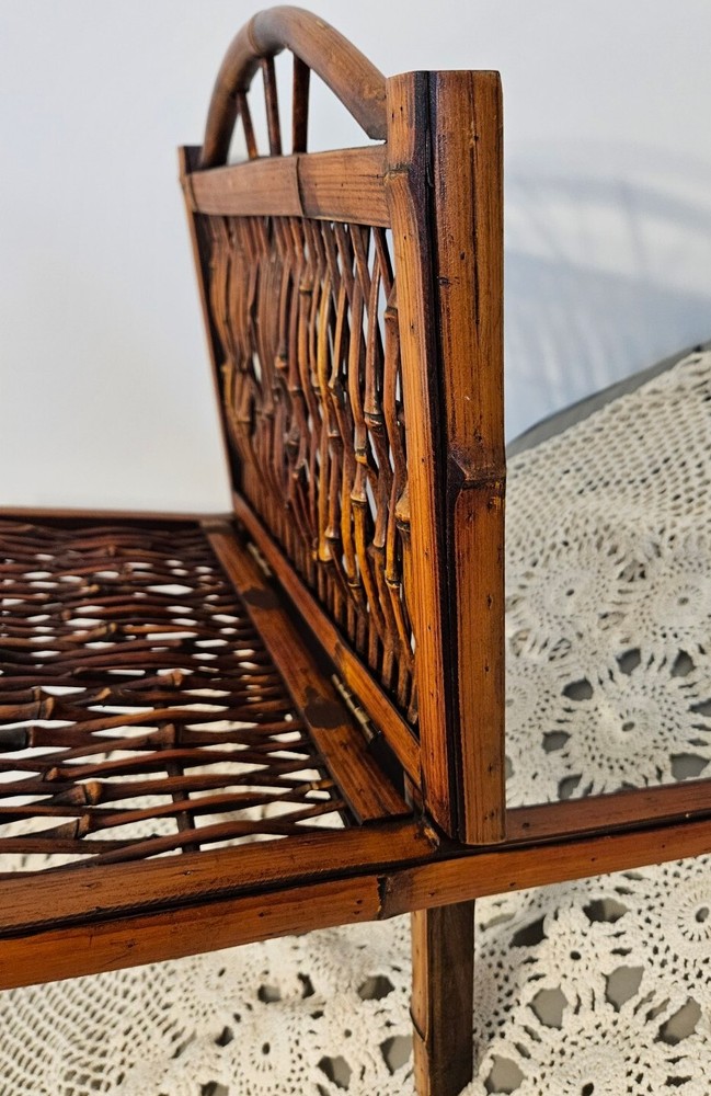 Bamboo Folding Magazine Rack. Vtg