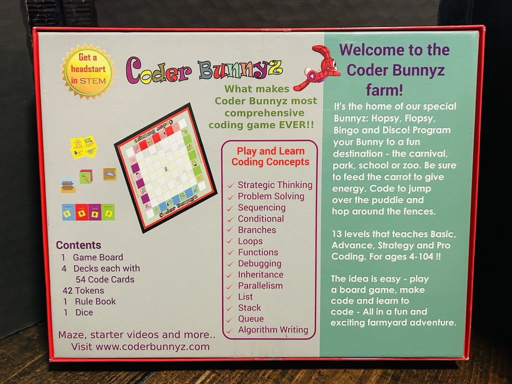 Coder Bunny 2 Board Game Coder Bunnyz Comprehensive STEM Coding Board Game