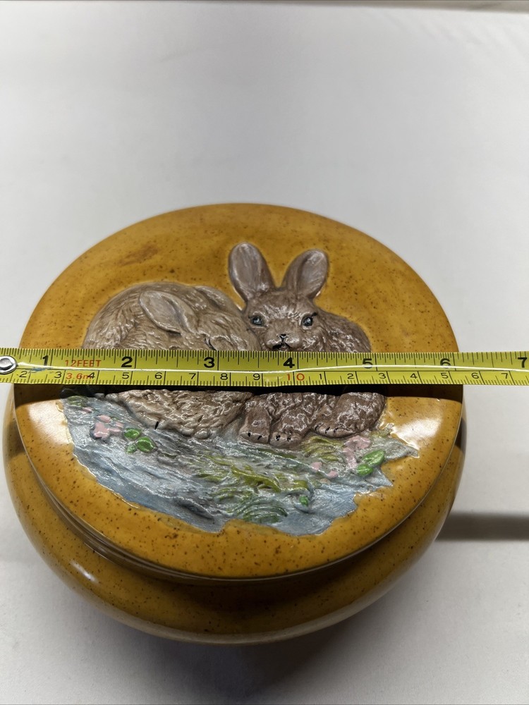 Ceramic Bunny Rabbit Trinket/ Candy Bowl
