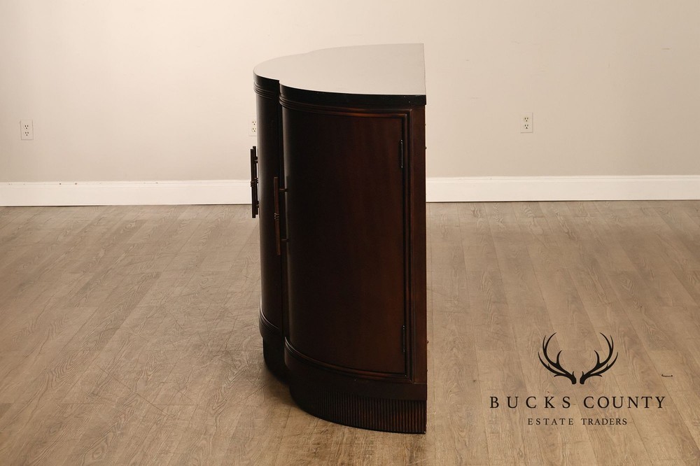 Bernhardt Art Deco Style Curved Front Sideboard With Black Granite Top