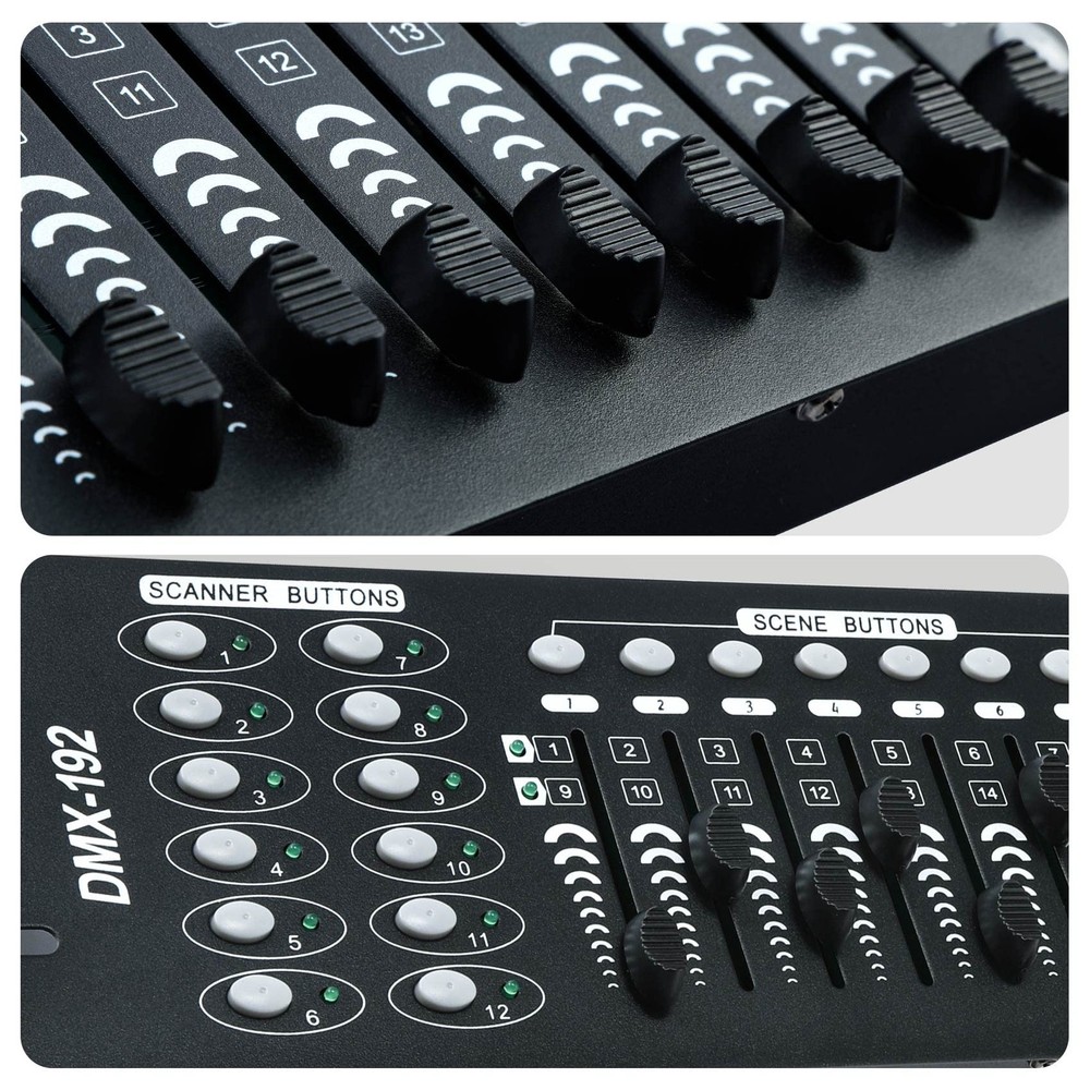 DMX 512 Controller, 30 Banks of 8 programmable scenes, Matte Black