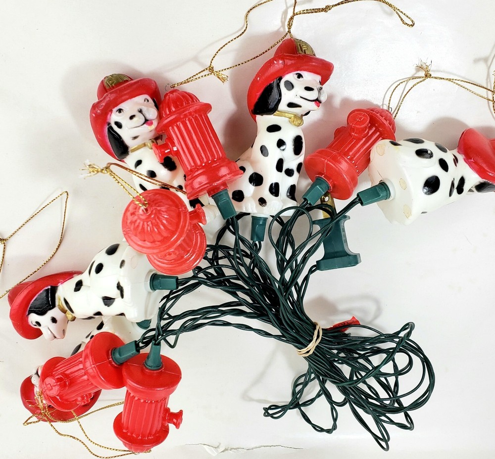 Dalmation Dog and Fire Hydrant Novelty String Light Set-Kurt Adler-Firefighter