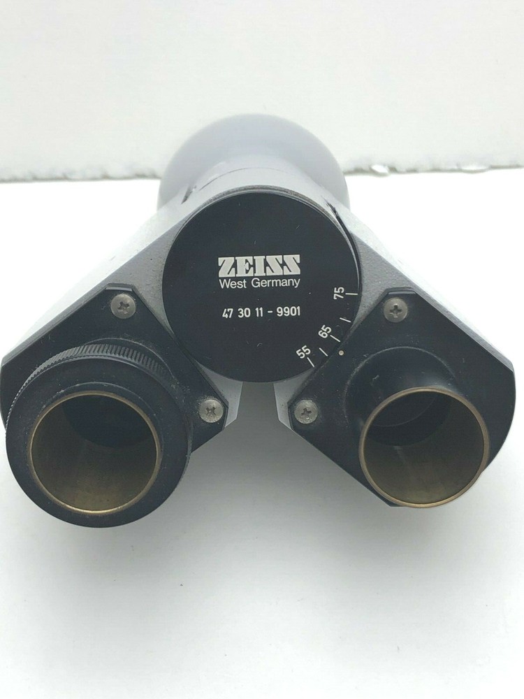 ZEISS WEST GERMANY binocular microscope head 47 30 11-9901 GRAY