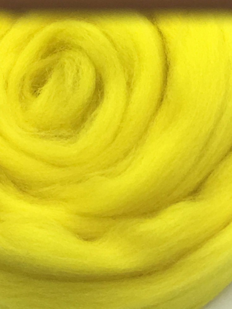 Lemon Drop Yellow Wool Top Roving