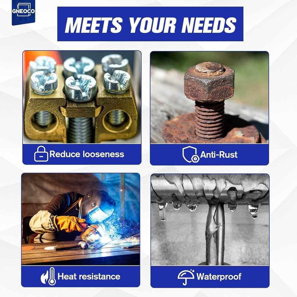 Threadlocker Blue, Thread Lock Medium Strength Lock Tight for Nuts, Bolts, Faste