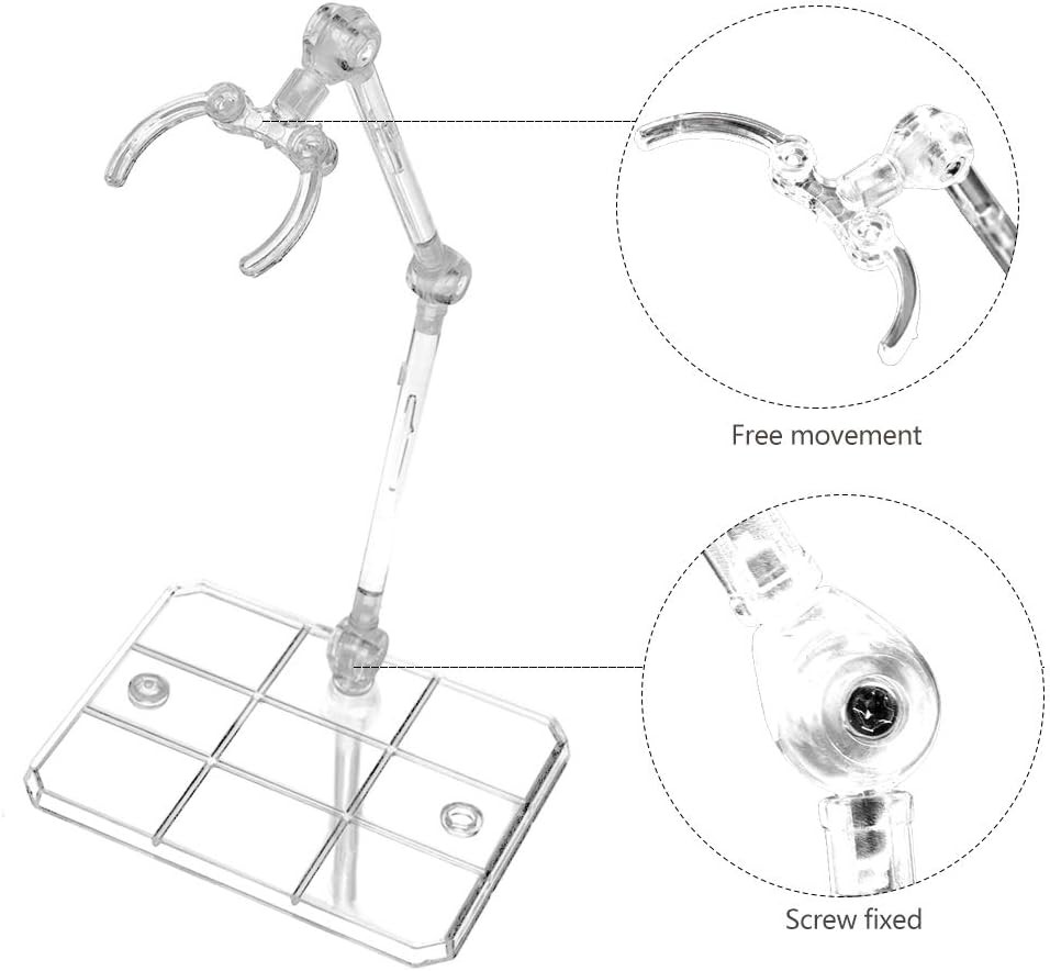 Action Figure Stand, 8 PCS Assembly Display Holder Base clear