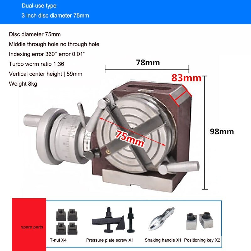 Milling Machine Horizontal Indexing Plate Milling Machine Rotary Table Divider