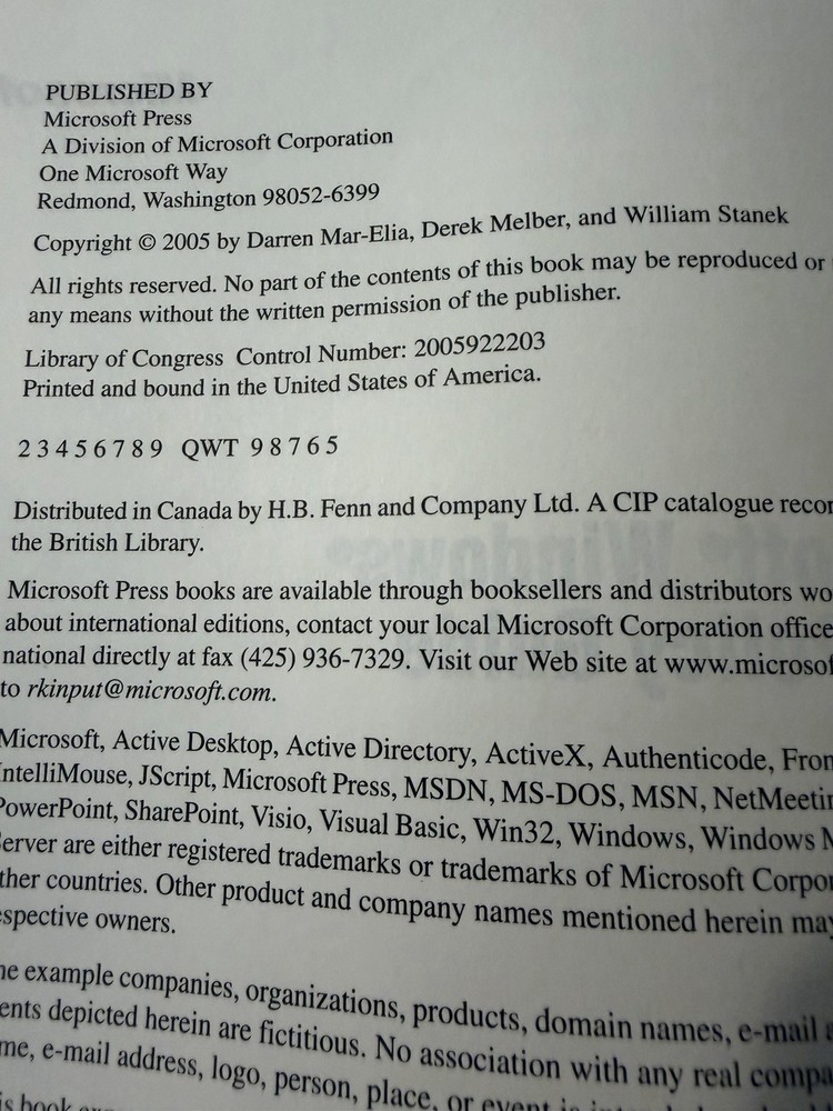 Microsoft® Windows® Group Policy Guide Paperback W/New CD Unopened Never Used