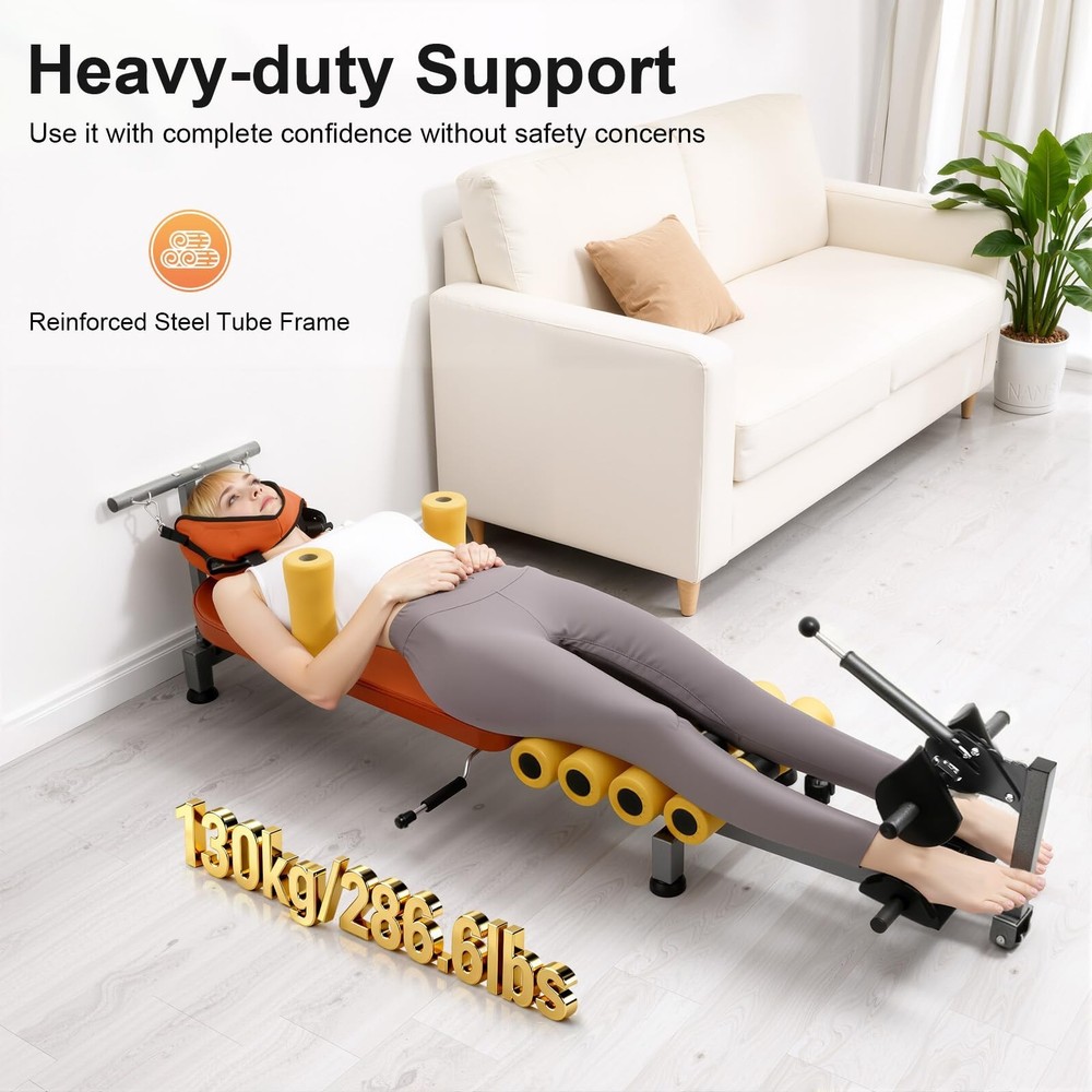 Inline Back Stretch Bench Portable Inversion Traction Table Multi-purpose Wor...