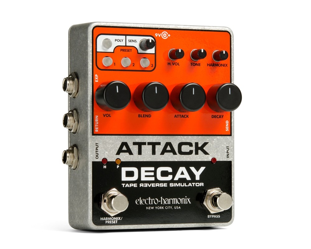 Electro-Harmonix Attack Decay Tape Reverse Simulator and Volume Envelope Pedal