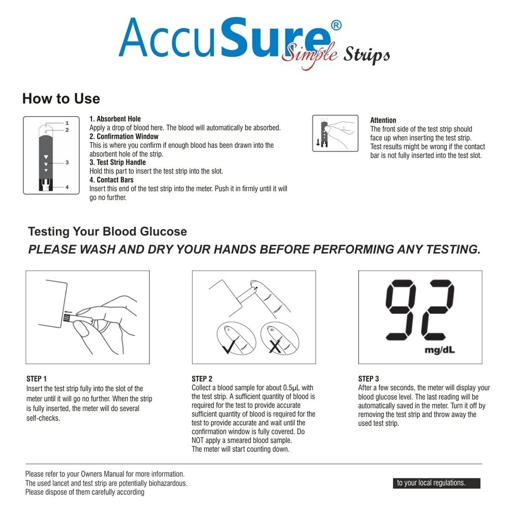 Blood Glucose Test 25 Strips For Glucometer Machine S2u