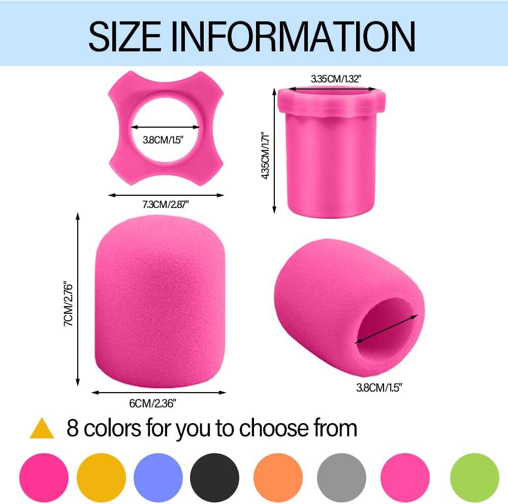 8 Set Shakeproof Anti-Rolling Handheld Microphone Silicone Ring, Mixed Color