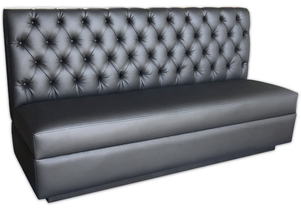 Kitchen Corner Booth Seating, Black Button Tufted Booth