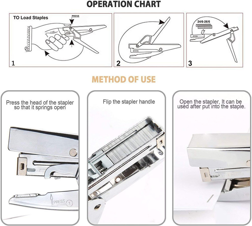 ONDY Plier Stapler Heavy Duty Office Hand Held 20-Sheet Papers Stapling Machine