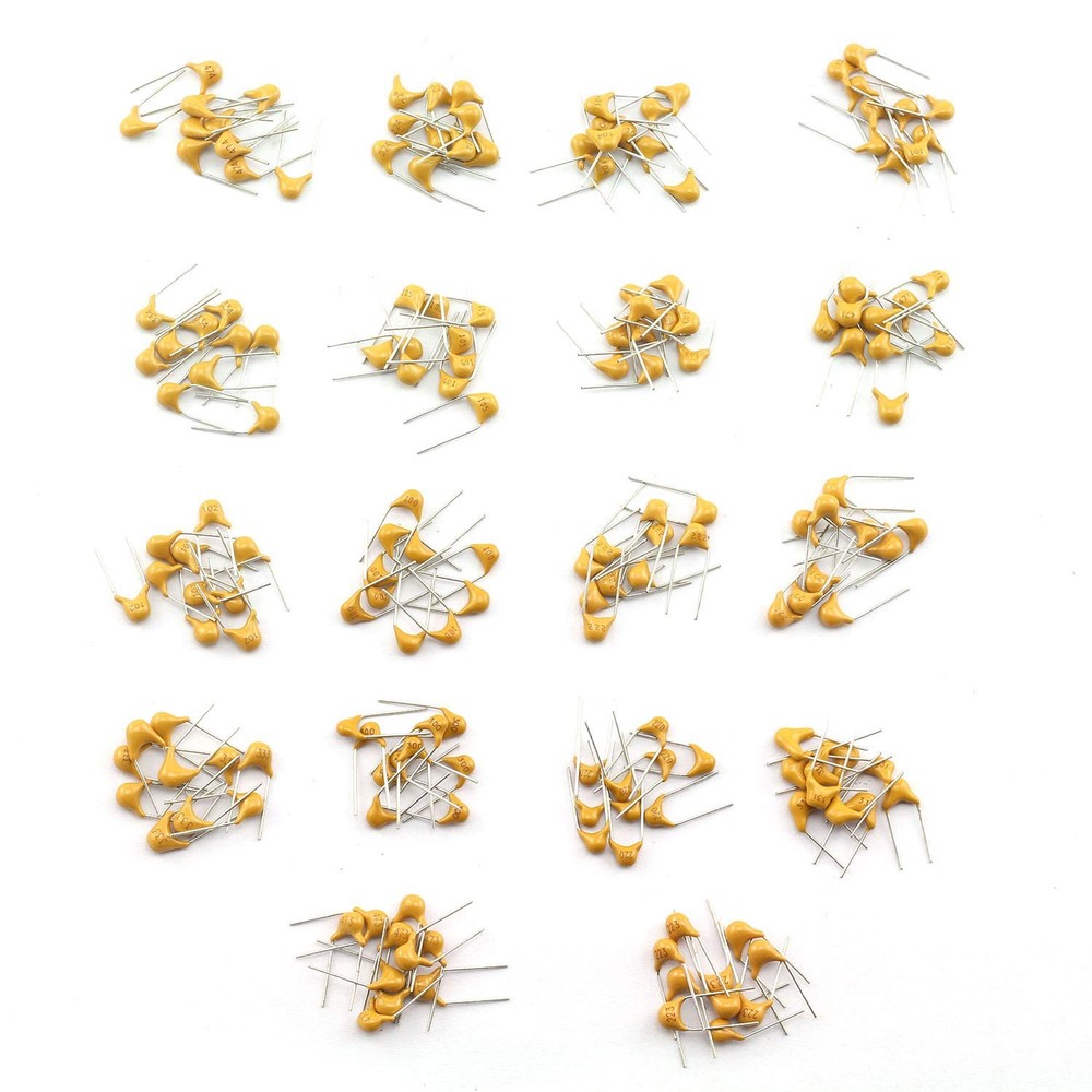 180pcs Monolithic Ceramic Capacitors Assorted Kit 20pf1051uf 50v 18 Values Com
