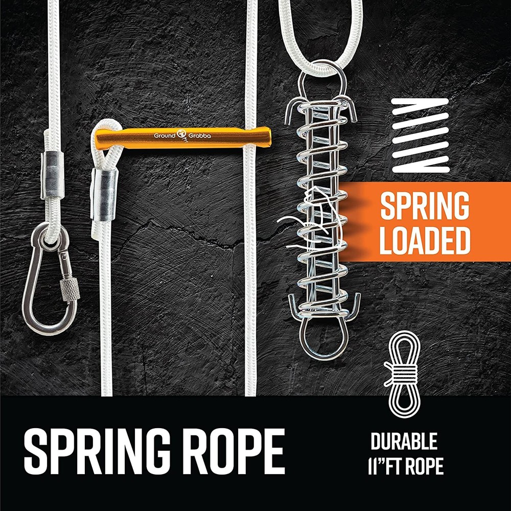 GroundGrabba Single Spring Rope with Carabiner