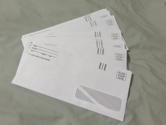 10, 15 White Security Envelopes With Window You Pick