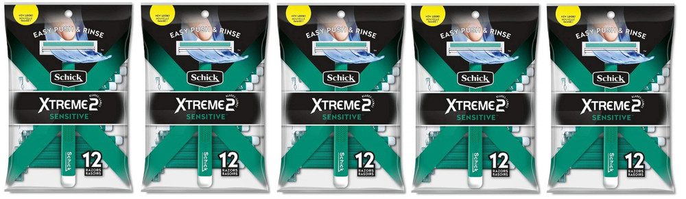 Schick Xtreme2 ST2 Sensitive Disposable Razors, 60 Count