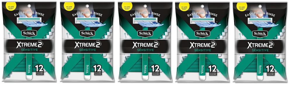 Schick Xtreme2 ST2 Sensitive Disposable Razors, 60 Count