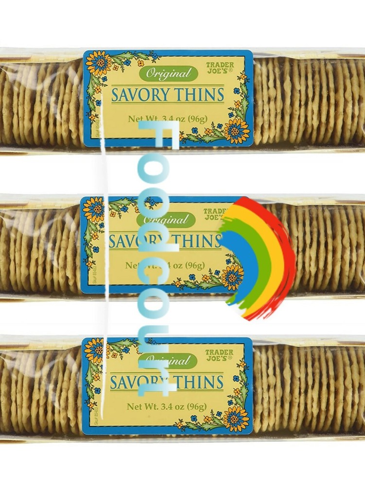 3 Pack Trader Joe's Original Savory Thin Crackers 3.4 oz Each Pack