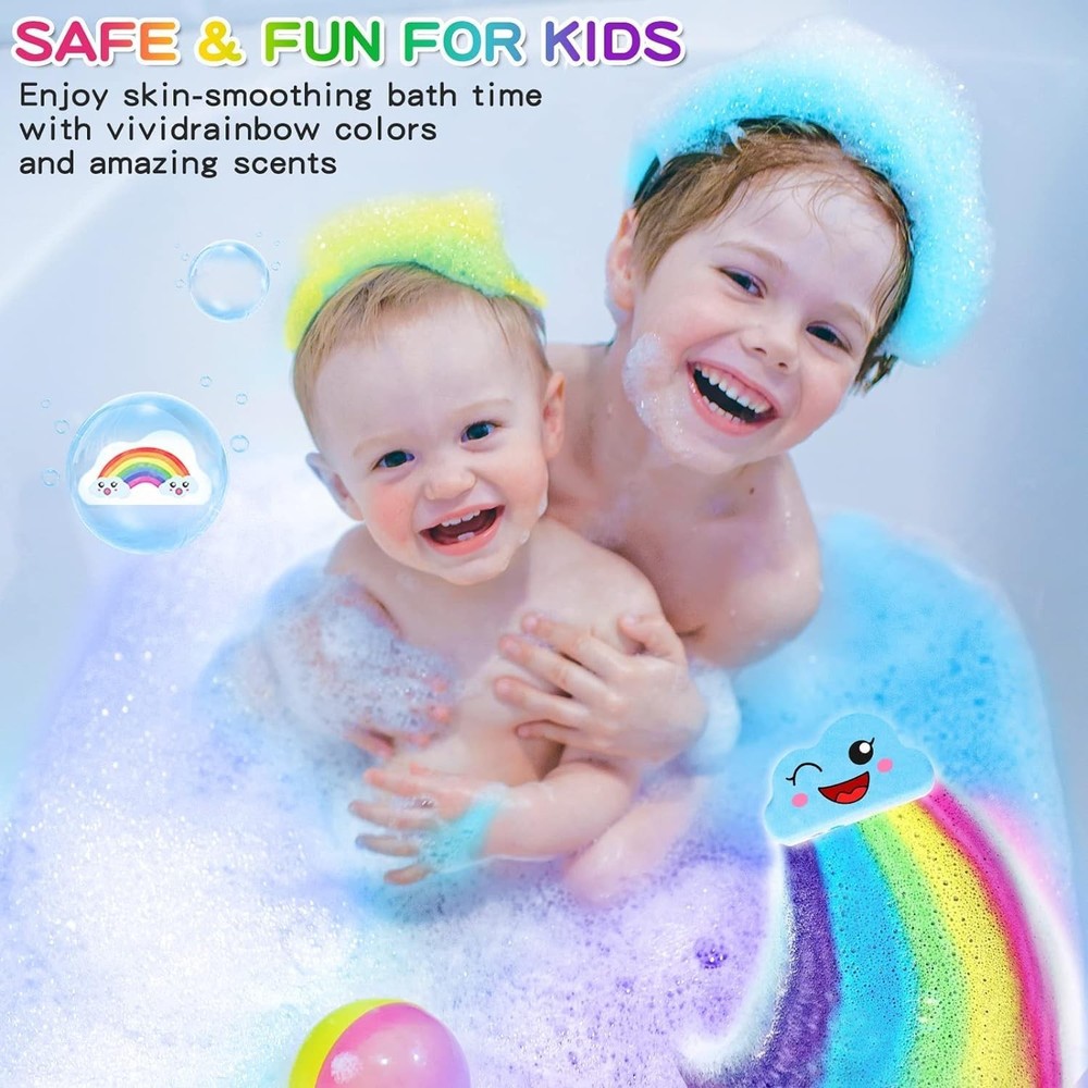 Bath Bombs Set Kids Rainbow 4Pc Handmade Gift Set