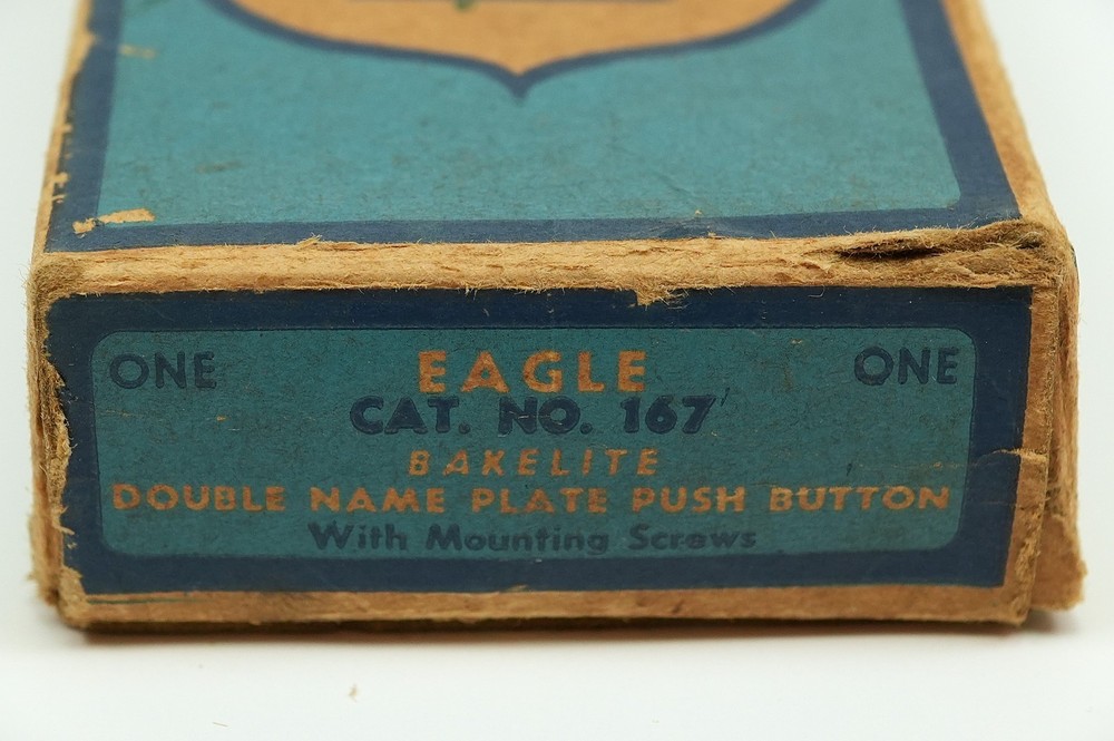 Eagle Electric Bakelite Double Push Button Light Switch NOS Cat 167
