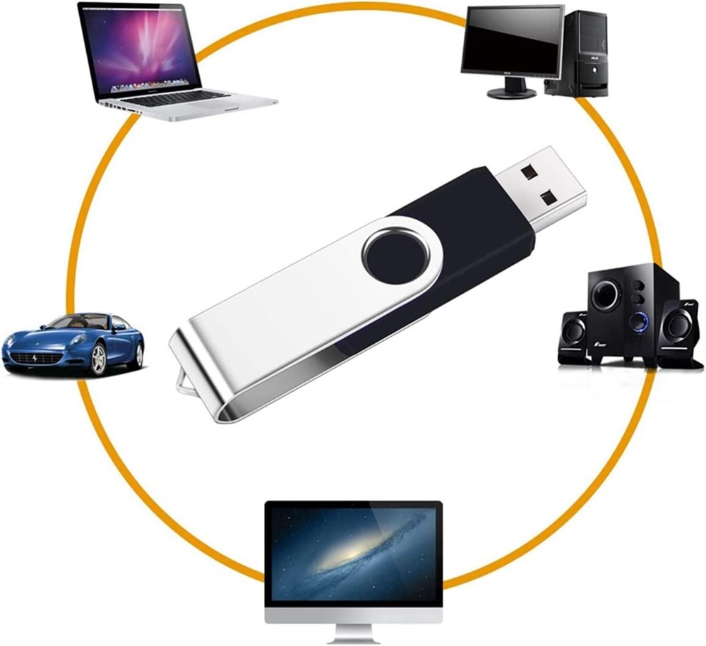 2 Pack 64GB USB 2.0 Flash Drive - Swivel Design for Fast Data Storage