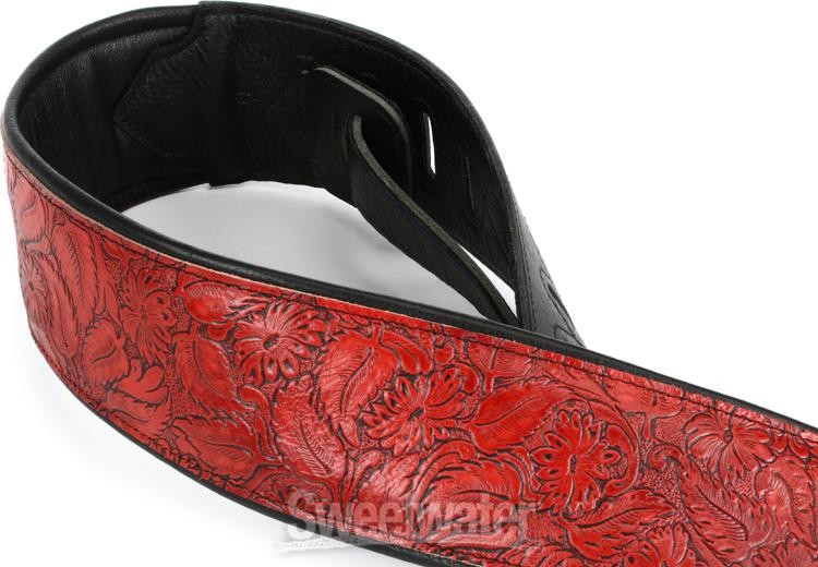 Levy's M4WP-003 3" Wide Embossed Leather Guitar Strap