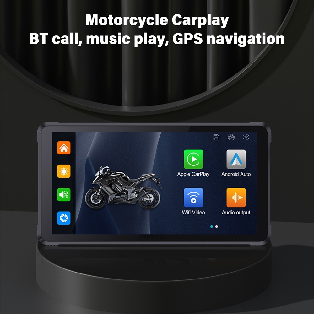 5.5" Motorcycle GPS Navigation Touch Screen Wireless CarPlay Android Auto Cam