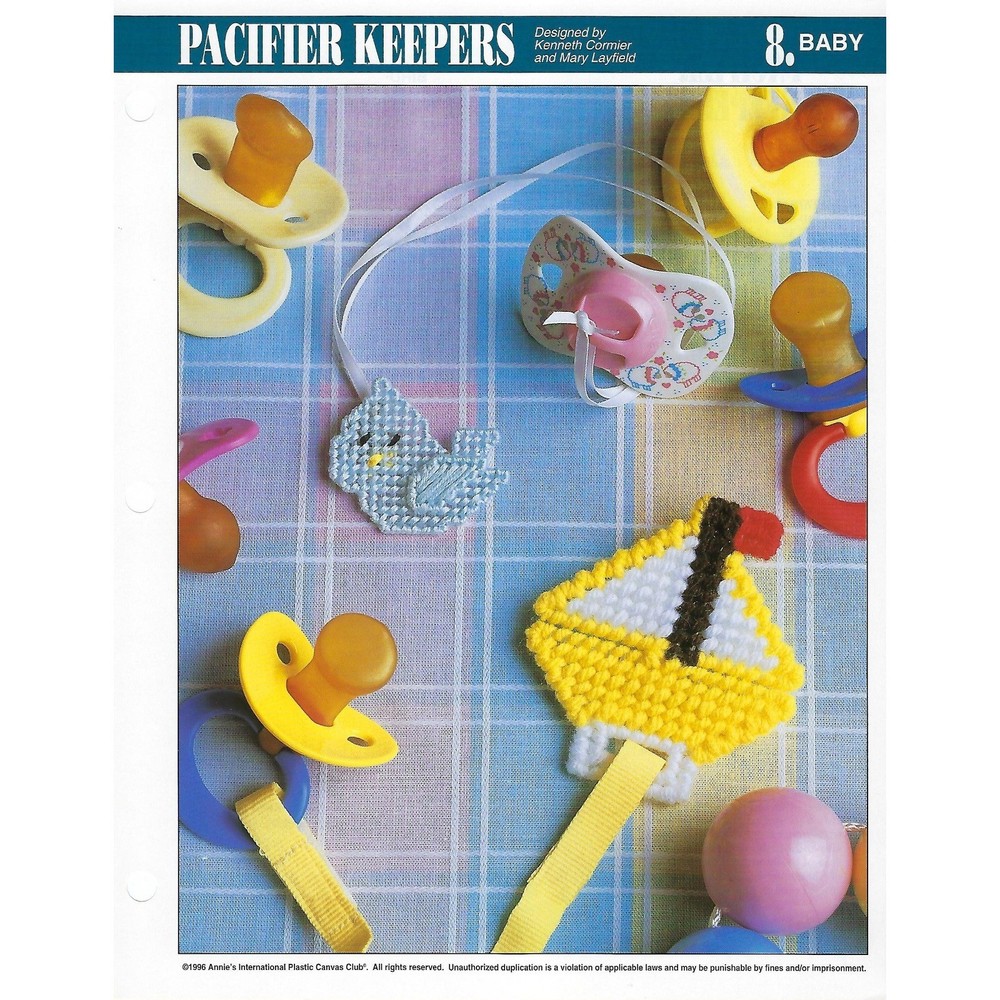 Pacifier Keepers Plastic Canvas Pattern Annie's International Pattern Club