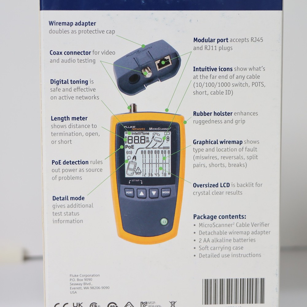 Fluke Networks MS2-100 Microscanner2 Cable Verifier DHL