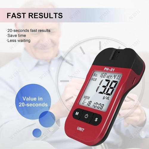 URIT Hemoglobin Analyzer Fast HB Testing Kit with 75 Test Strips