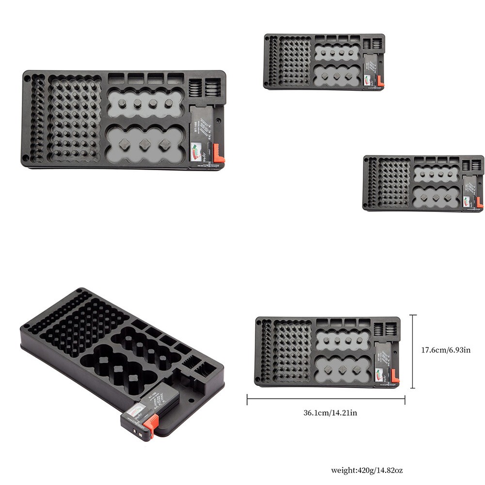 US Battery Storage Organizer Case with Removable Tester for AAA AA 9V C D