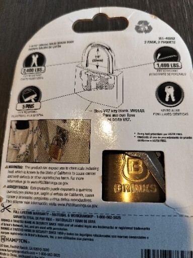 Brinks High Security Solid Brass Body 161-40202, 2 Pack locks