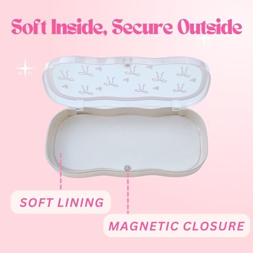 Glasses Case Hard Shell, Clear Eyeglass Case, Cute Holder for Sunglasses Cherry