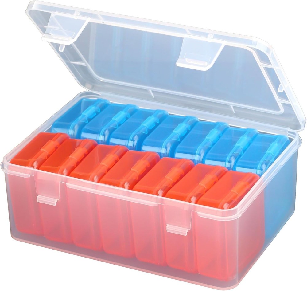 Organize with Style: Mini 15-Piece Bead Storage Set - Clear Plastic Containers