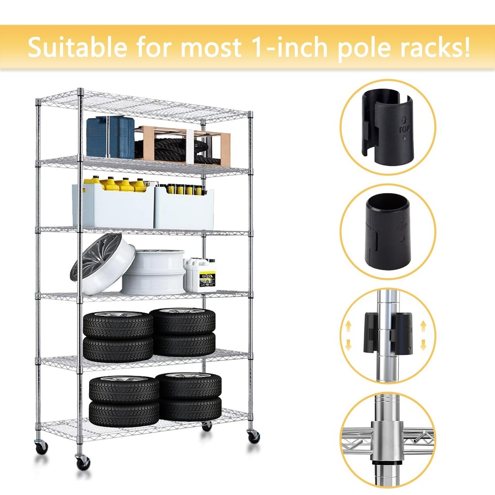 Kellarosses Wire Shelf Clips 40Pcs for 1" Post Wire Shelving, Shelf Lock Cli...