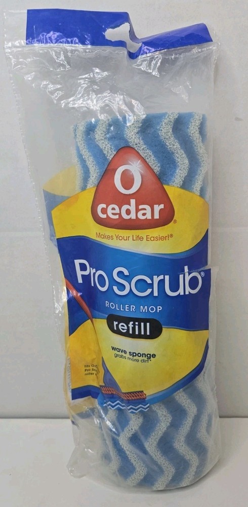 O Cedar Pro Scrub Roller Wave Sponge 10in Mop Refill Open Package New